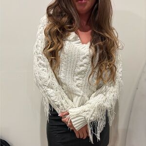 Vintage White Fringe Sweater